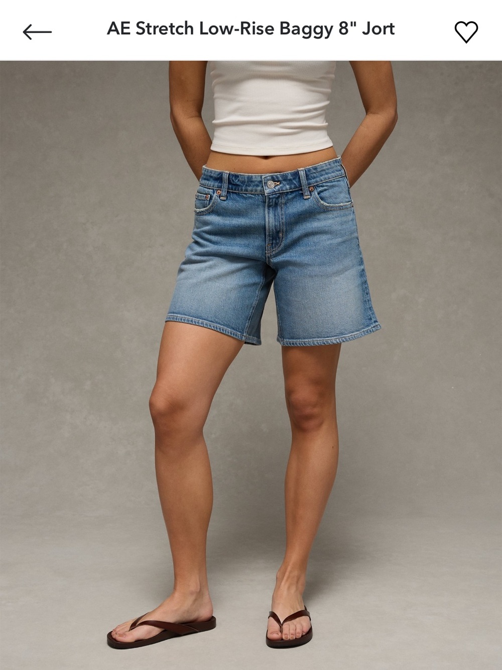AE low rise, baggy 8 inch Jorts Size 14